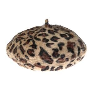 1473 Women Leopard Print Beret Hat Wool French Cap Winter Warm